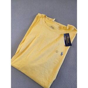 Polo Ralph Lauren Men's 2LT Yellow Crewneck Cotton T-Shirt Blue Pony NWT